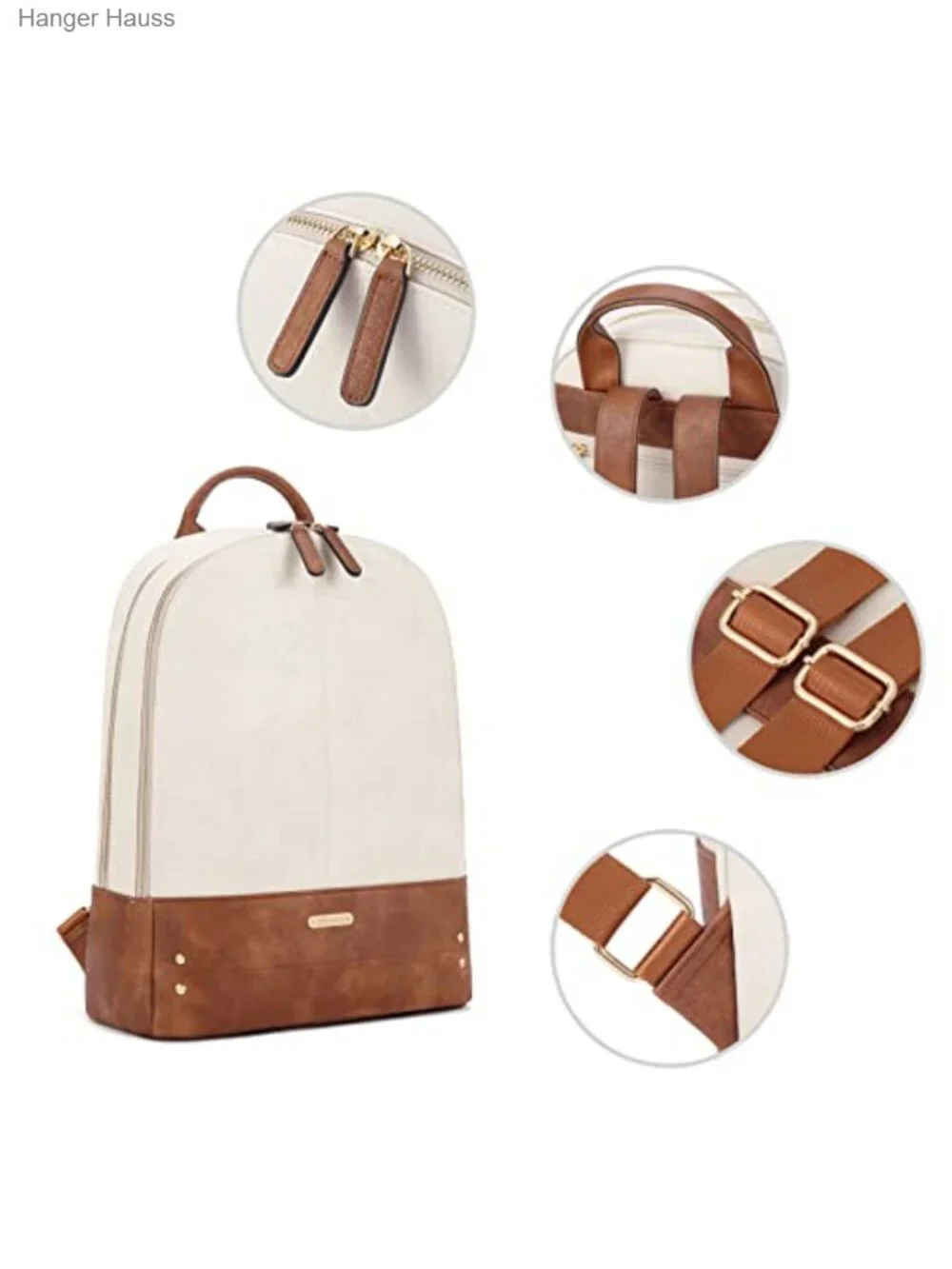 Vegan Leather Hobo Bag with Laptop Backpack 3-in-1